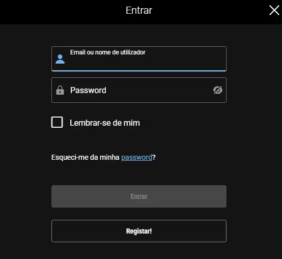 Iniciar sessão no BWIN PT
